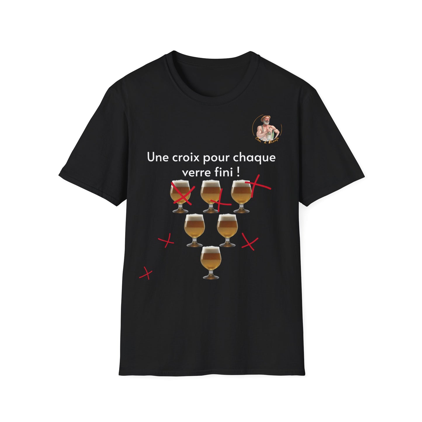 T-shirt "une croix pour chaque verre" com'd beaufs - UNISEX
