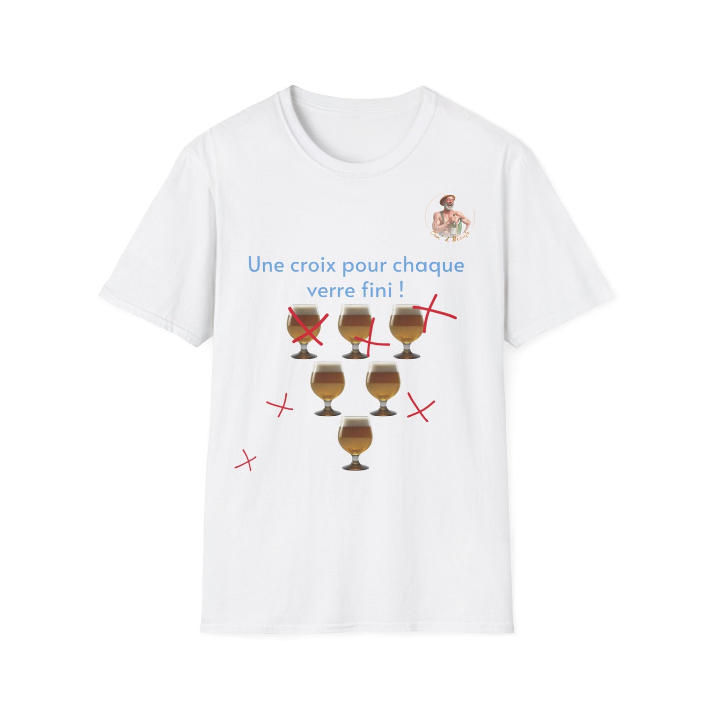 T-shirt "une croix pour chaque verre" com'd beaufs - UNISEX