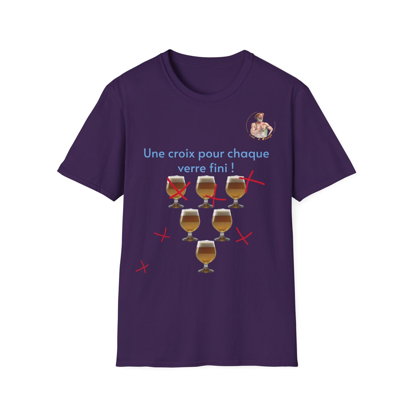 T-shirt "une croix pour chaque verre" com'd beaufs - UNISEX
