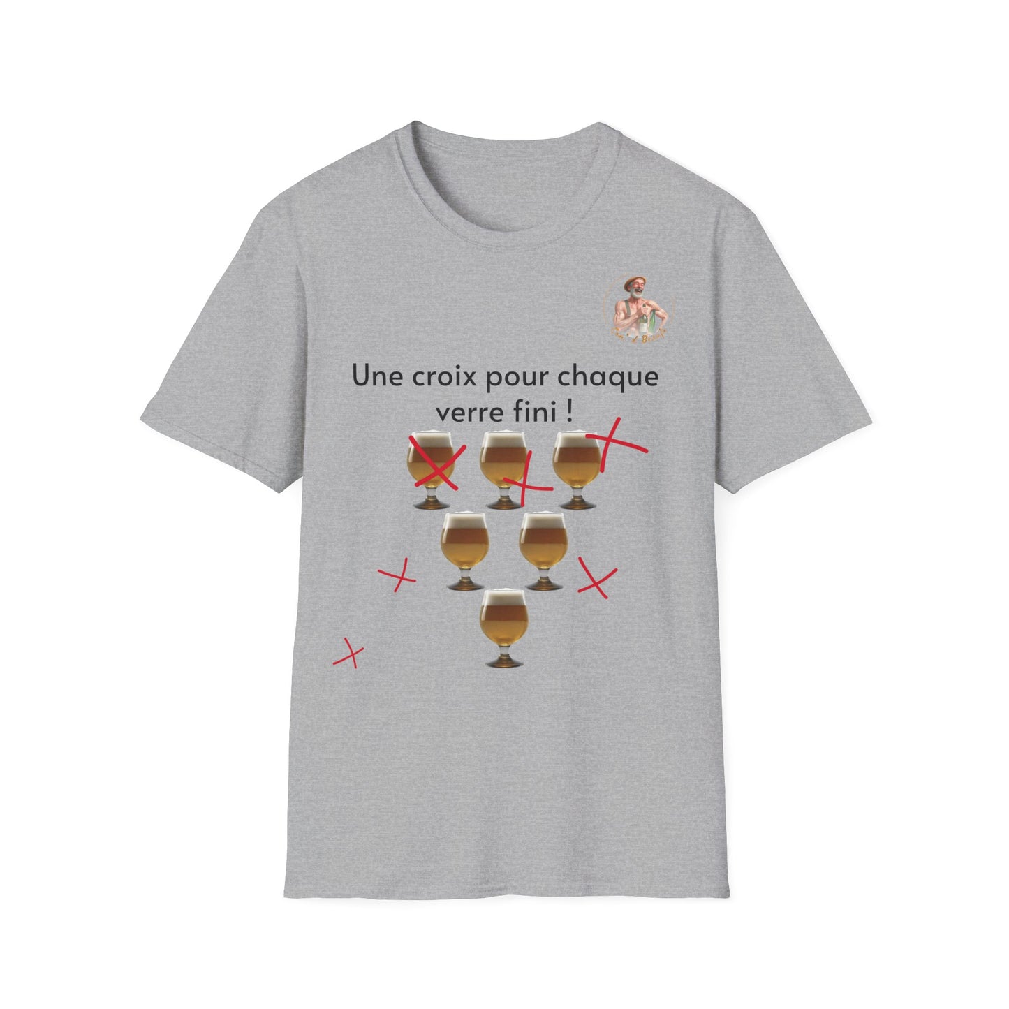 T-shirt "une croix pour chaque verre" com'd beaufs - UNISEX