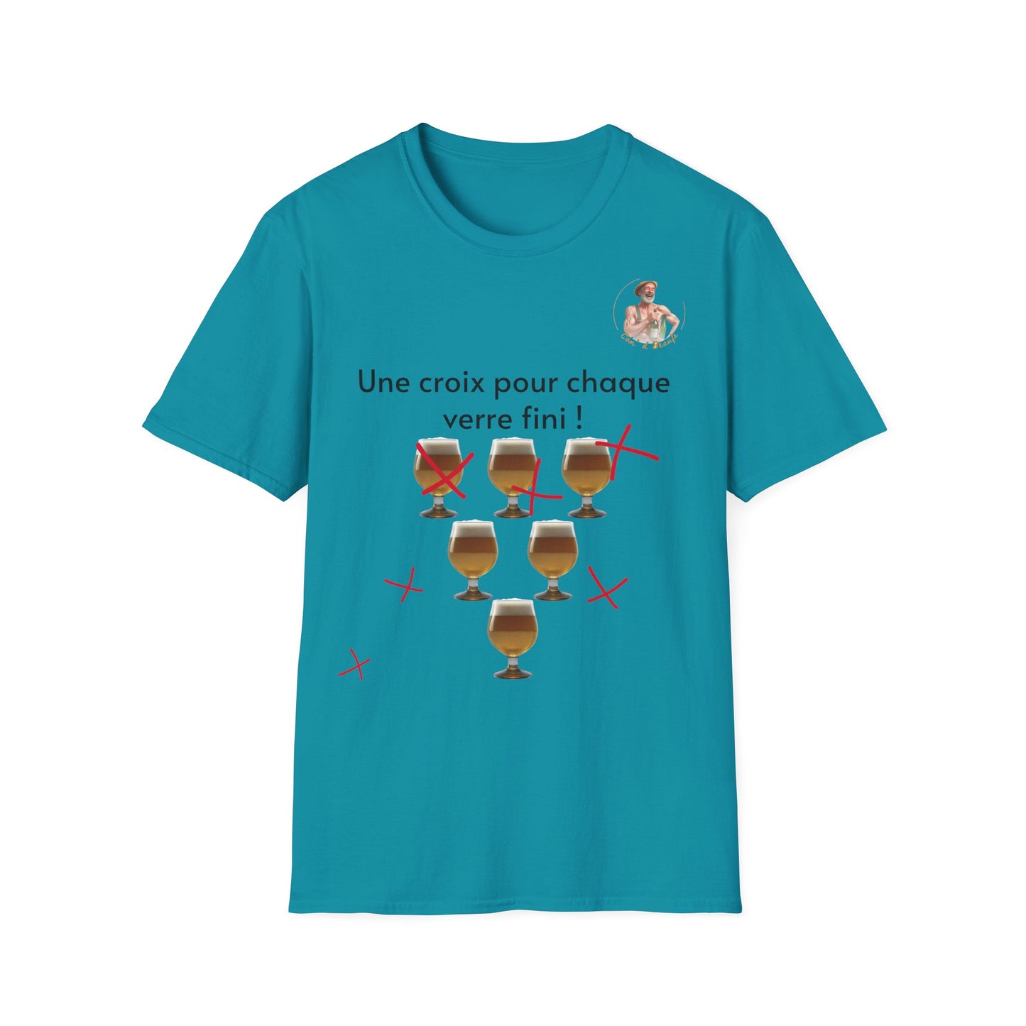 T-shirt "une croix pour chaque verre" com'd beaufs - UNISEX