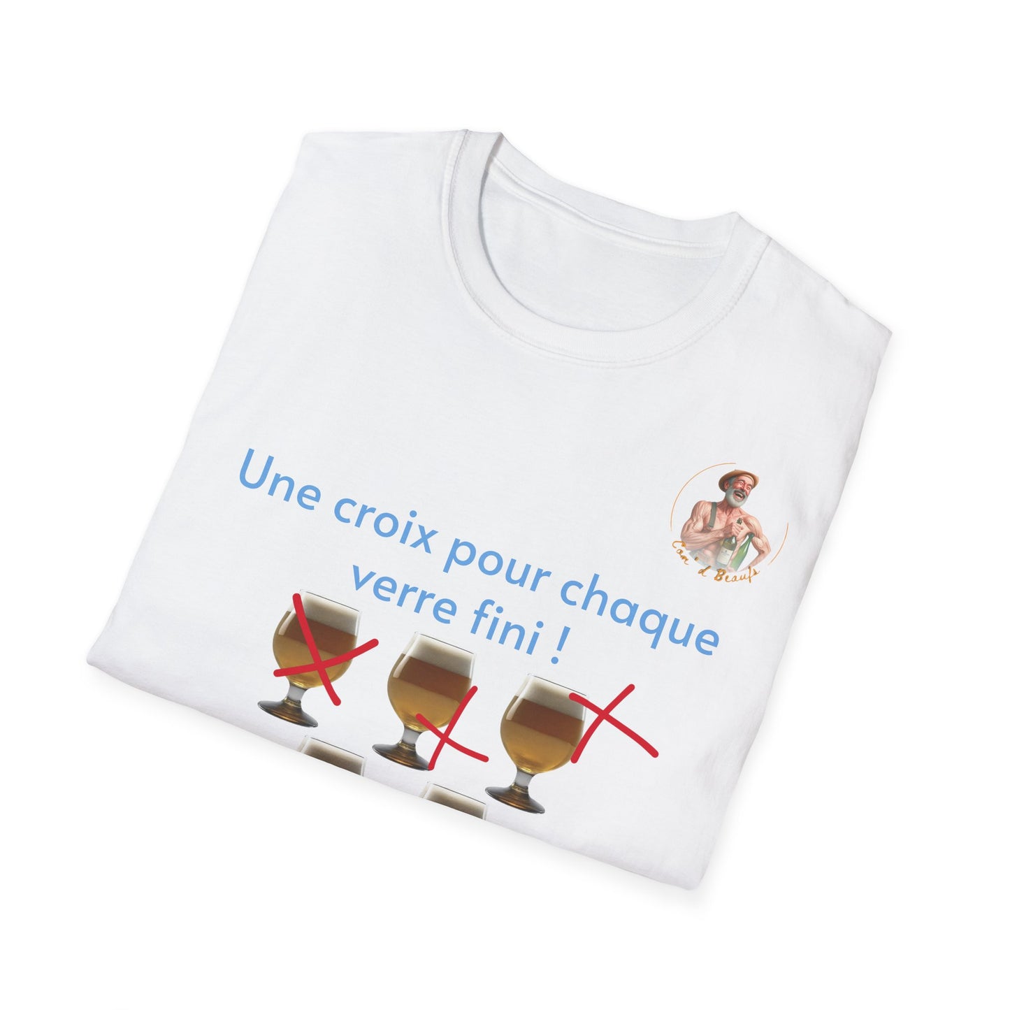 T-shirt "une croix pour chaque verre" com'd beaufs - UNISEX
