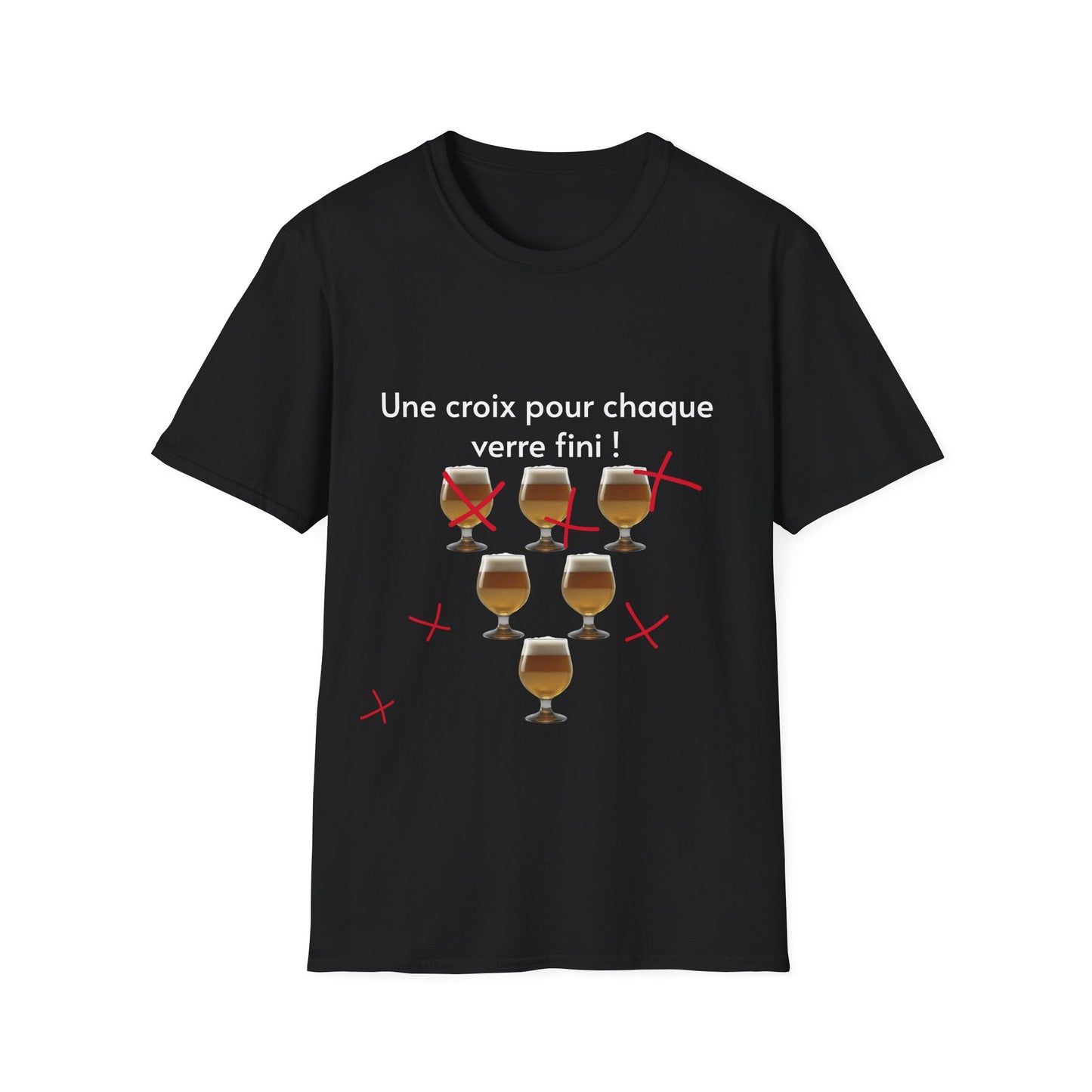 T-shirt "une croix pour chaque verre" com'd beaufs - UNISEX