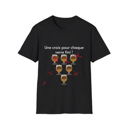 T-shirt "une croix pour chaque verre" com'd beaufs - UNISEX