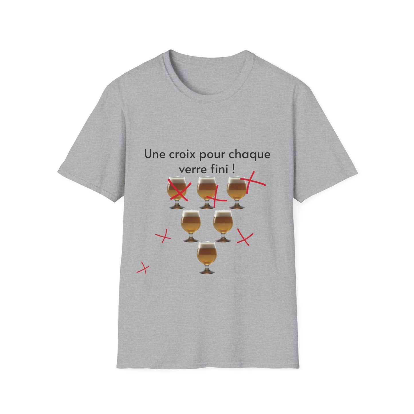 T-shirt "une croix pour chaque verre" com'd beaufs - UNISEX