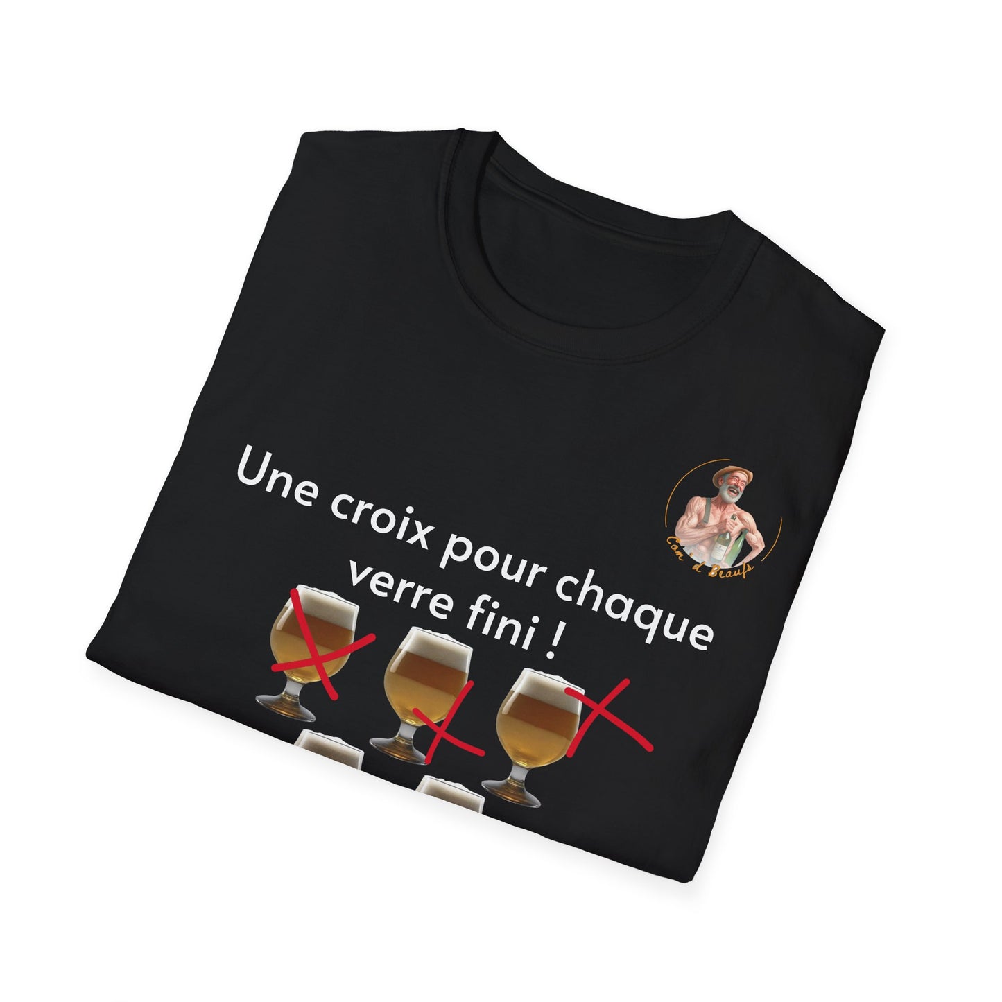 T-shirt "une croix pour chaque verre" com'd beaufs - UNISEX
